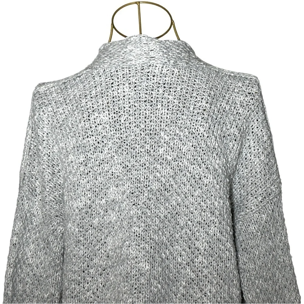Abercrombie and Fitch Gray Cable Knit Open Cardigan with Patch Pockets, Small